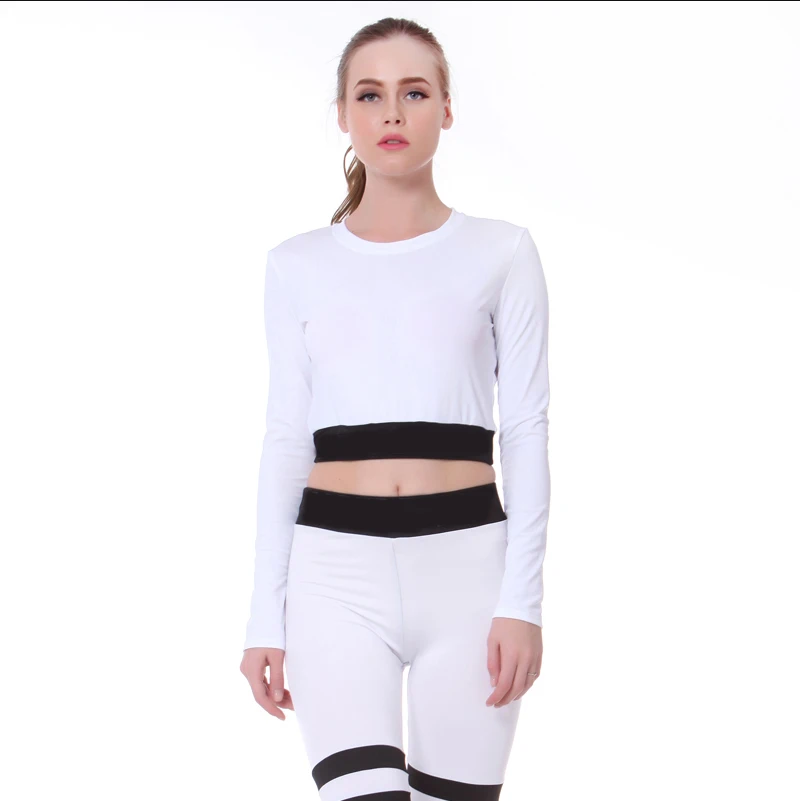 Женский укороченный бесшовный топ с длинным рукавом, спортивная одежда для женщин, футболка для спортзала или йоги, облегающие рубашки для тренировок для женщин