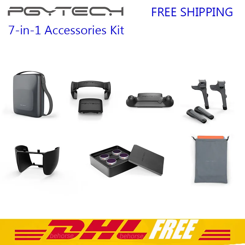 

7-in-1 PGYTECH Mavic 2 Accessory kit DJI Mavic 2 Zoom Case bag Landing Gear Controller Holder Gimbal Cover ND Filter Landing Pad