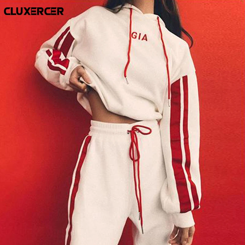 

2019 Women's Sports Suits Sexy Tracksuit Women Jogging Suit 2 Two Piece Set Sportswear Track Suit Women Sport Set Workout