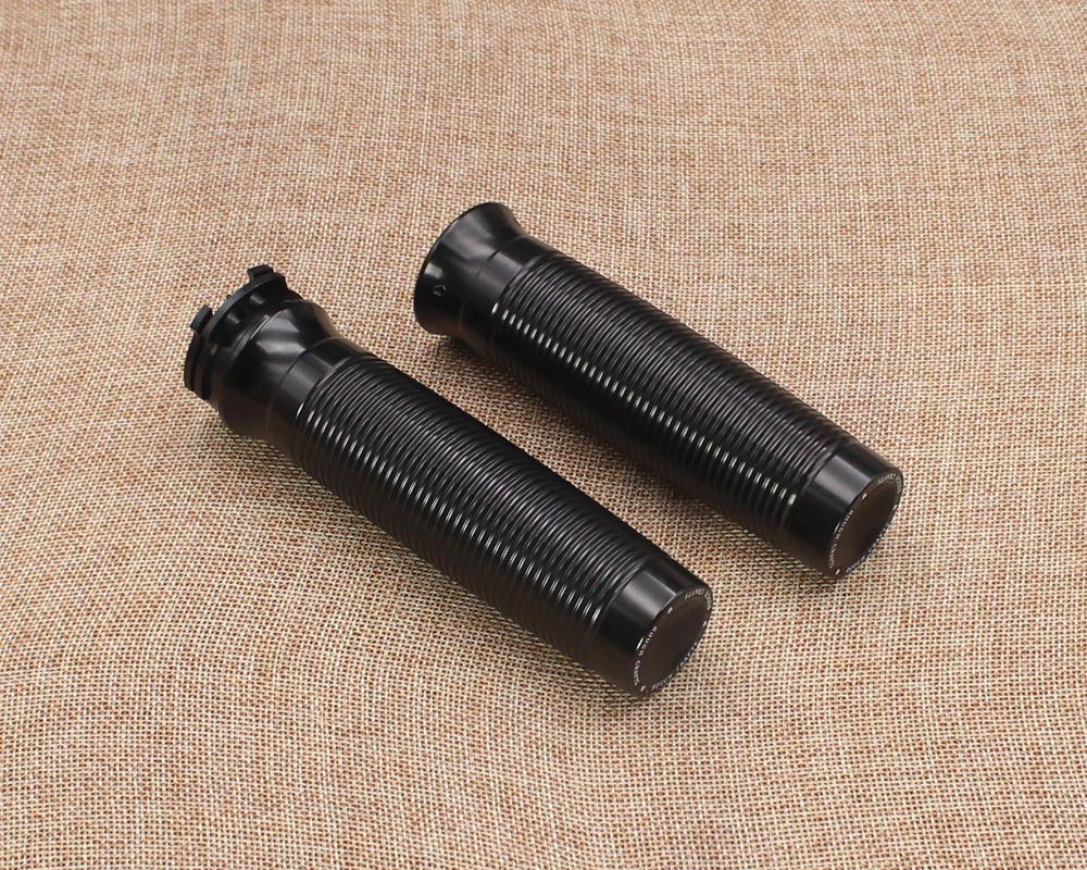 

Black CNC Custom Rough Crafts Handlebar Grips Case For Harley Davidson 883R 883L 48 Sportster