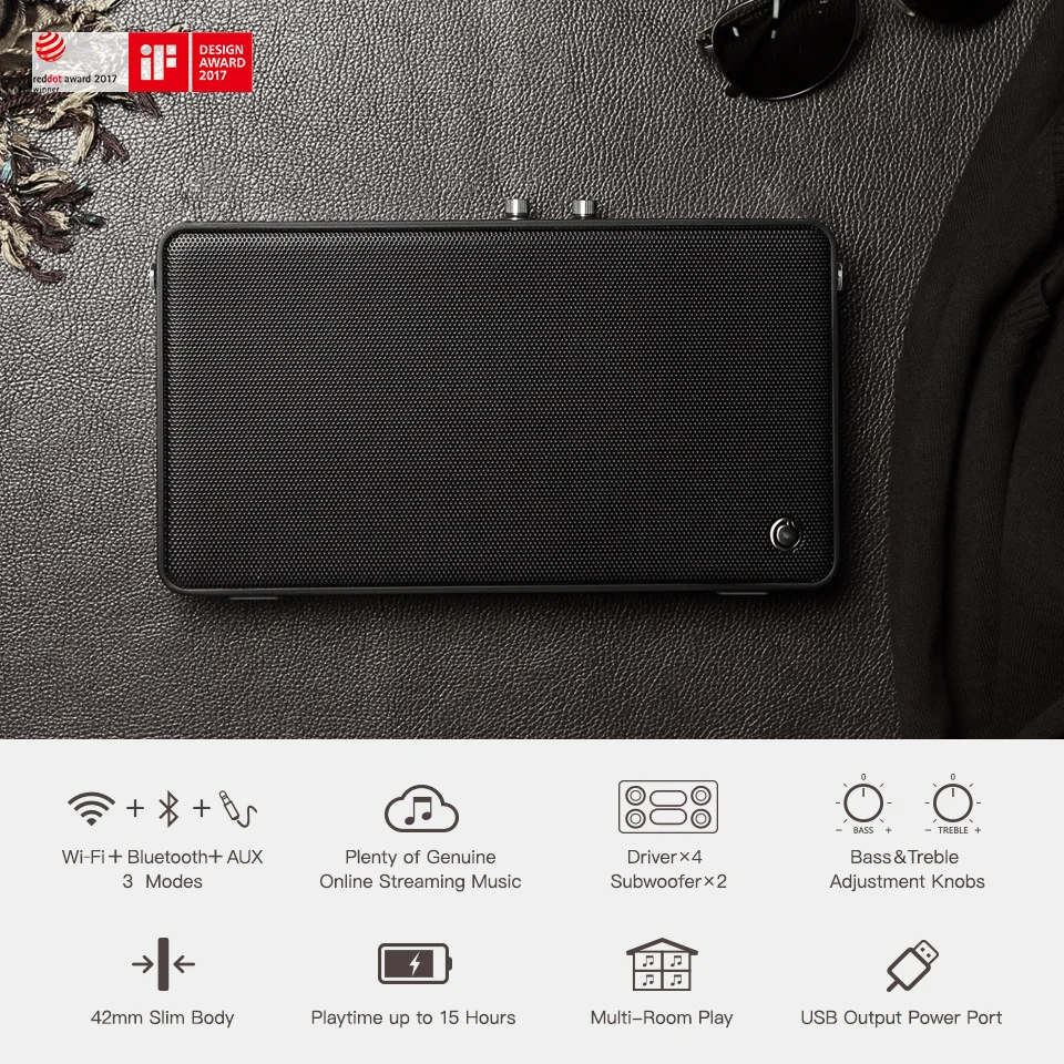  GGMM E5 WiFi Smart Speaker With Alexa Wireless Bluetooth Speaker 20w Portable Heavy Bass Speakers f - 32776280965