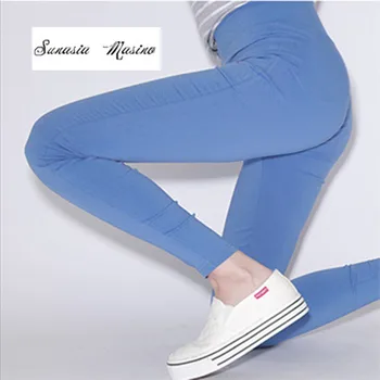

stretch high waist trousers legging 2018 solid Pencil long pants leggins workout leggings