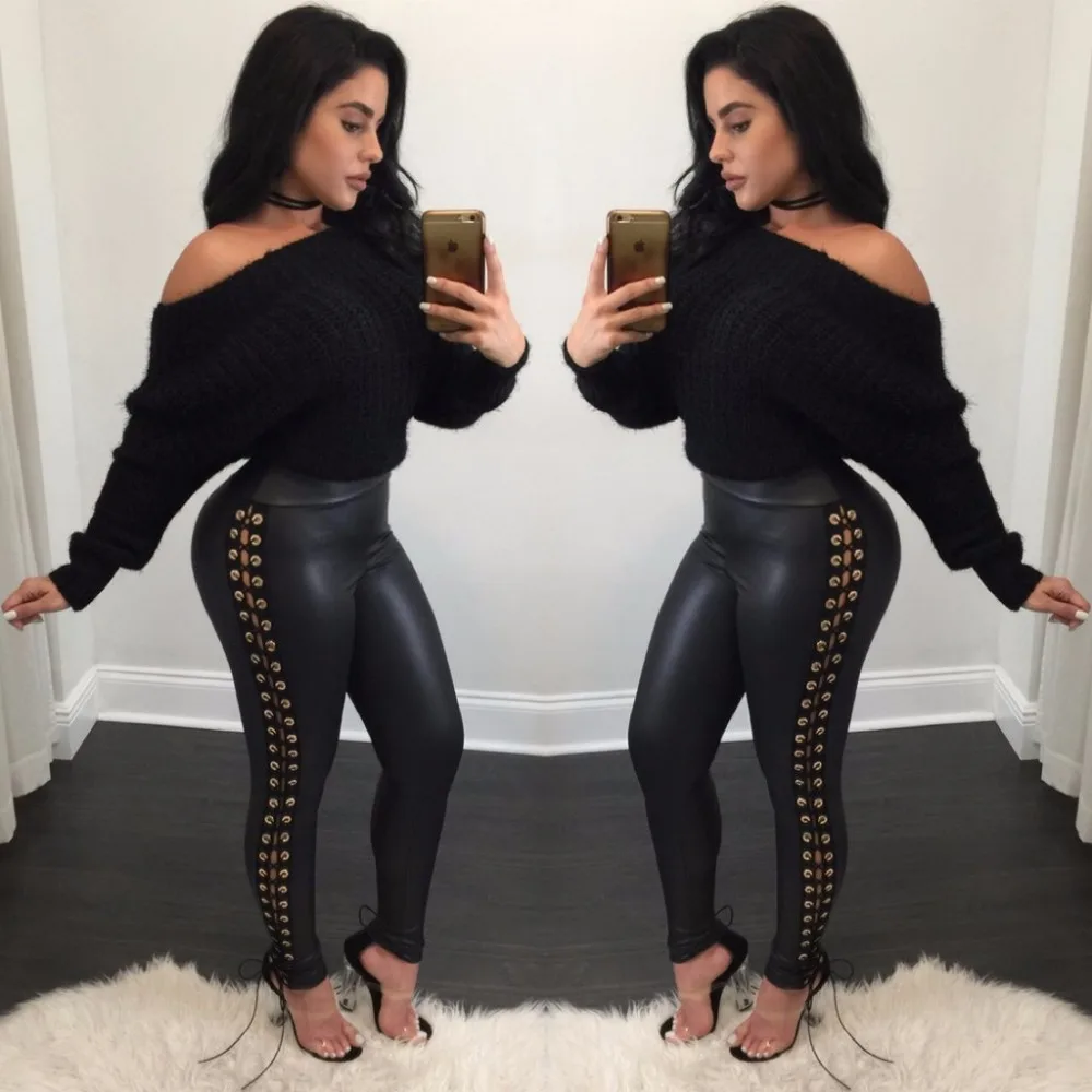 plus size 3xl spring autumn female faux leather leggings