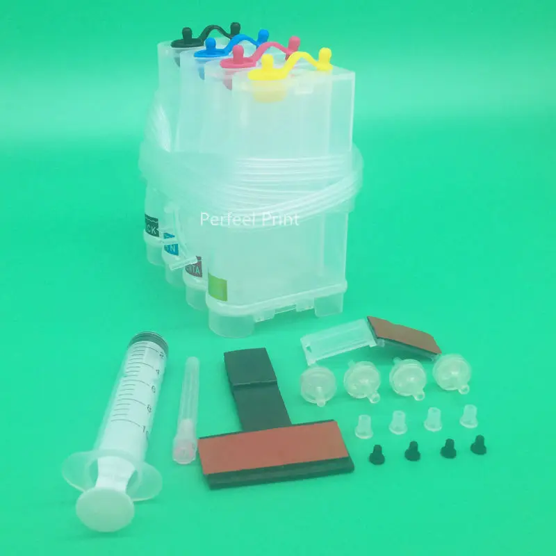 4 اللون diy العالمي خزان كيبك بدون حبر لكانون hp إبسون الأخ طابعة حبر مع الملحقات مشتركة