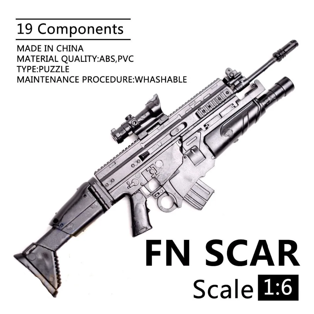 1:6 1/6 Scale 12 inch Action Figures Rifle FN SCAR Model Gun Toy Use For 1/100 MG Bandai Gundam Model Soldier Parts & Components