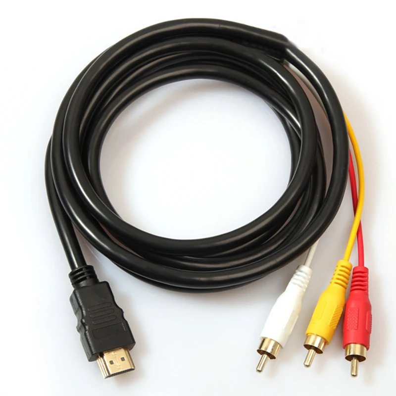 1.5M HDMI a 3RCA Cavo Audio Video AV Cavo di trasmissione Connettore Componente Filo del Cavo di Pi