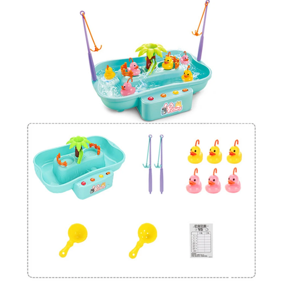 Brinquedos para Crianças Bandeja de Pesca Água Luzes Música Elétrica Rotativa Multi-funcional Hidrodinâmico Ciclo 7 Água Brinquedos para crianças Luzes Música Elétrica