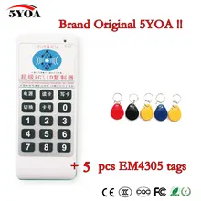 5YOA Ручной 125 кГц-13,56 МГц Частотный доступ RFID ID IC карта Дубликатор ридер запись копир+ 5 шт. 125 кГц EM4305 метки