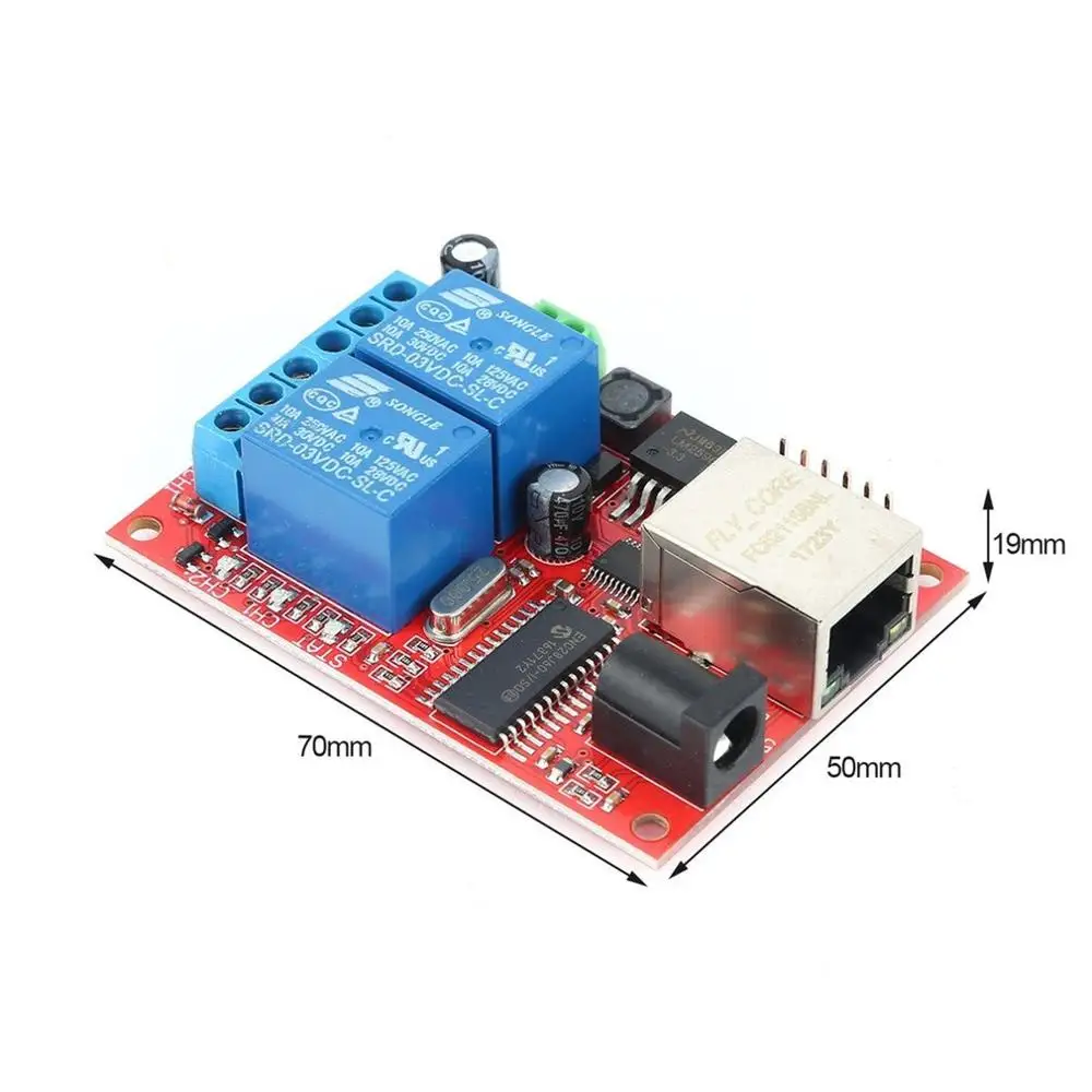

LAN Ethernet 2 Way Relay Board Delay Switch TCP / UDP Controller Module WEB Server Electronic kit Circuit Board