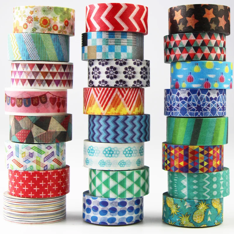 

24 Rolls Washi Tape Set Paper Masking Tapes Holiday Decorative Adhesive Tape DIY Scrapbook Sticker Kids Craft Gift,15mm*4m