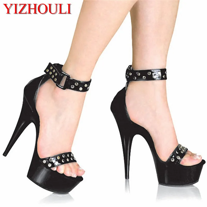 

15 cm model of new peep-toe sandals, nightclub model catwalk shows high heels, model banquet performance sandals