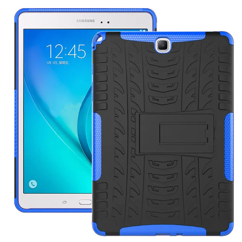Для samsung Galaxy Tab A чехол T550/T555 чехол TPU+ PC сверхпрочный двухслойный чехол для планшета 9," защитный чехол с подставкой - Цвет: blue