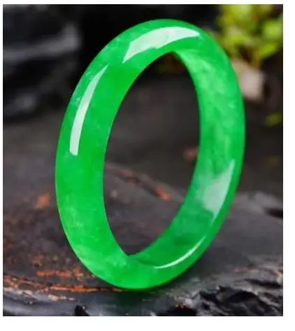 

Natural Emerald Green Jadeite Jade Bangle Bracelet Handmade