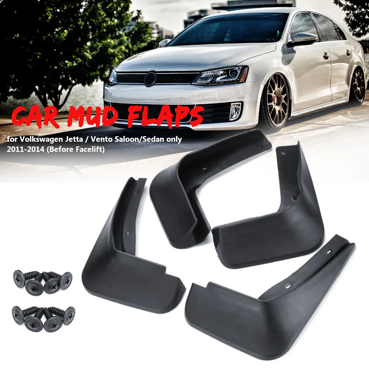 

4Pcs Car Mud Flaps for VW Jetta 2012 2013 2014 Fender Mudflap Front Rear Mud Splash Guards Mudguards Car Accessories