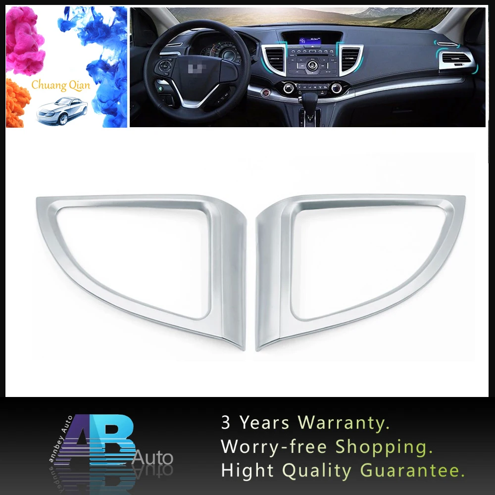

2pcs Car Air Condition Vent Outlet Cover Frame Trim For Honda CRV CR-V 2012-2015 Chrome Adhesive ABS Frame Decoration