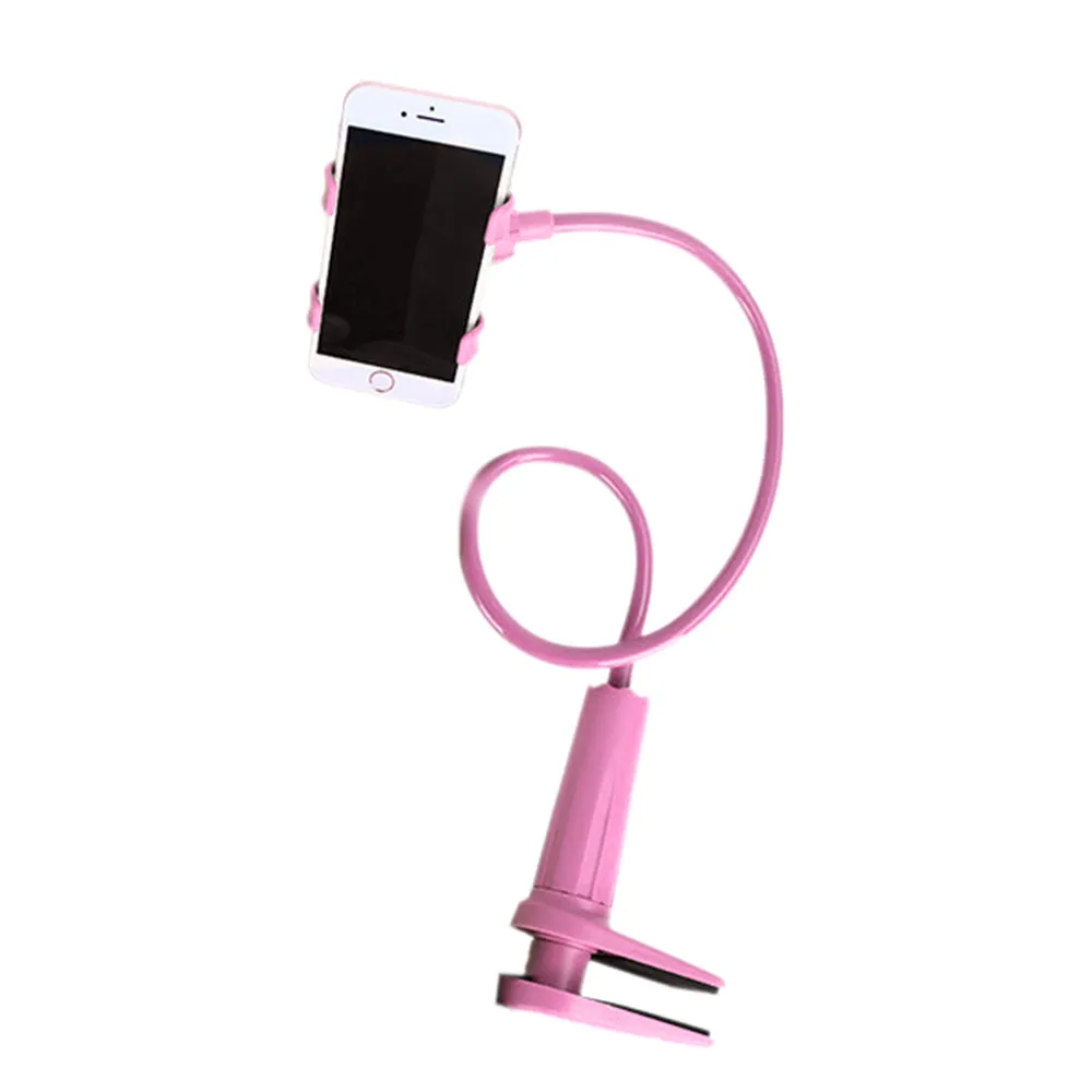 Гибкий держатель для мобильного телефона с 360 зажимом, Настольный кронштейн для ленивой кровати, держатель для ленивых с длинными ручками - Цвет: Pink
