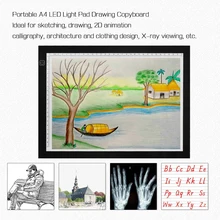 A4 ультра-тонкий портативный светодиодный светильник Pad Tracer с usb-кабелем с регулируемой яркостью, светильник Artcraft для трассировки, копировальная доска для рисования