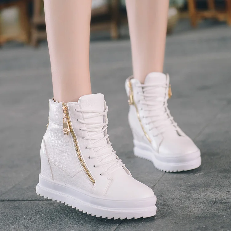 Las mujeres Botas de Cuña Oculta de Tacón Alto Plataforma Botines Con  Cordones Rhinestone Botas de Cremallera Superior Tamaño de Los Zapatos 35  39 Envío Gratis 2258|boots zipper|women boots wedgeboots wedge - AliExpress