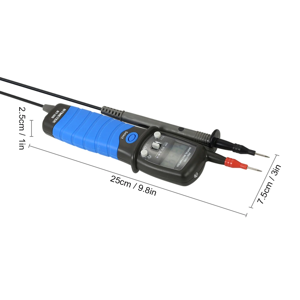BTMETER Ручка Тип Цифровой мультиметр Ручной Подсветка ЖК-дисплей DC/AC измеритель напряжения сопротивление диода непрерывности тестер