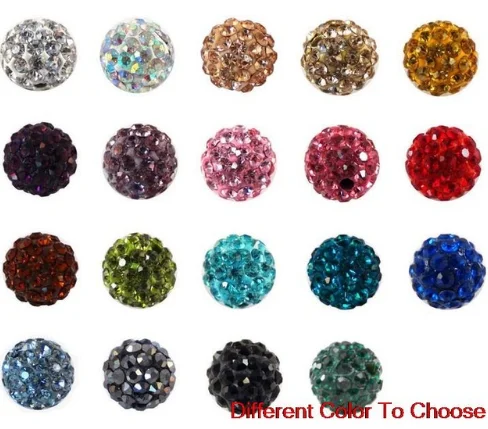 20Pcs 8//10//12mm Clay Crystal Disco Beads Pave Shambhala Spacer Beads Wholesale