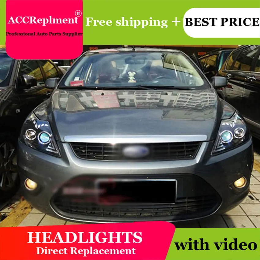 

AUTO.PRO For ford focus headlights 2009-2014 Bifocal lens led bar Angel Eyes DRL xenon H7 For Ford Focus headlamps car styling