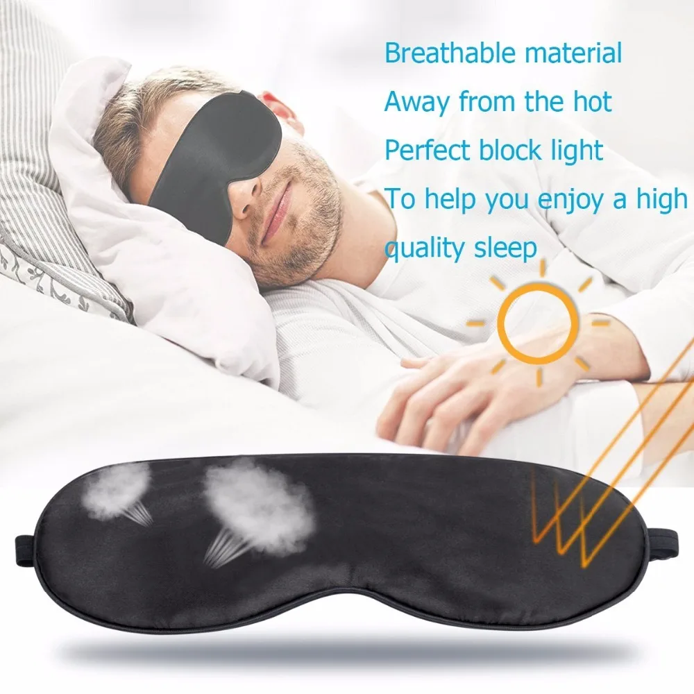 Маска для сна Шелк тутового маска для сна тени для век Eye Mask Blindfold щит Дорожный чехол сна Отдых помощи глаз Уход Инструмент Бизнес поездки Relax гаджет