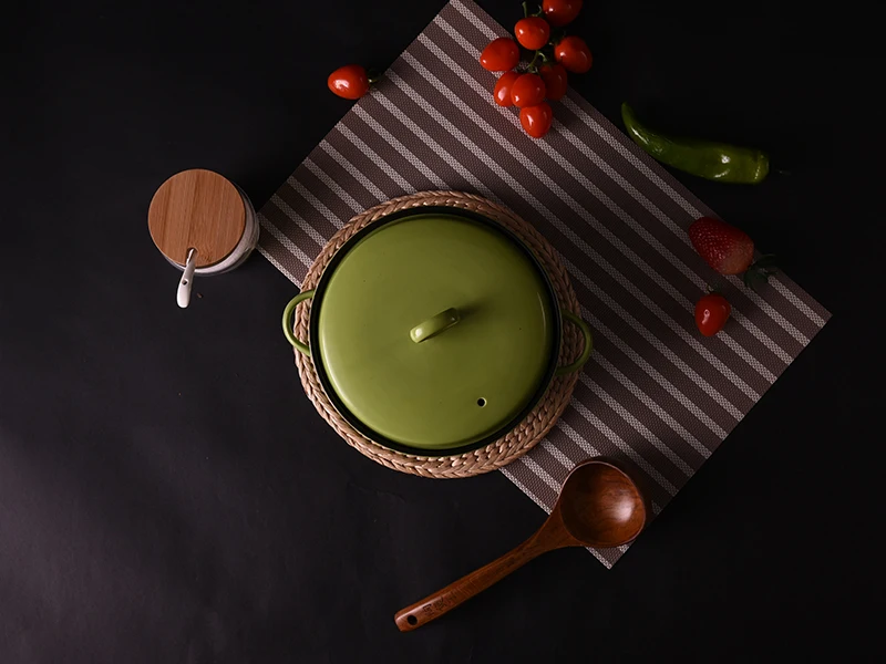 Цветные глазурованные кастрюли Ceramique Earthen кастрюли керамические горшки для приготовления пищи Lobscouse кухонная посуда