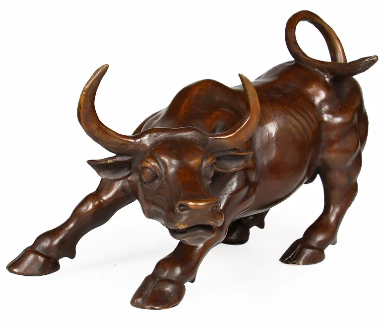 

of twelve zodiac lucky pure bull ornaments Wang Wall Street stock market cattle office living room feng shui crafts