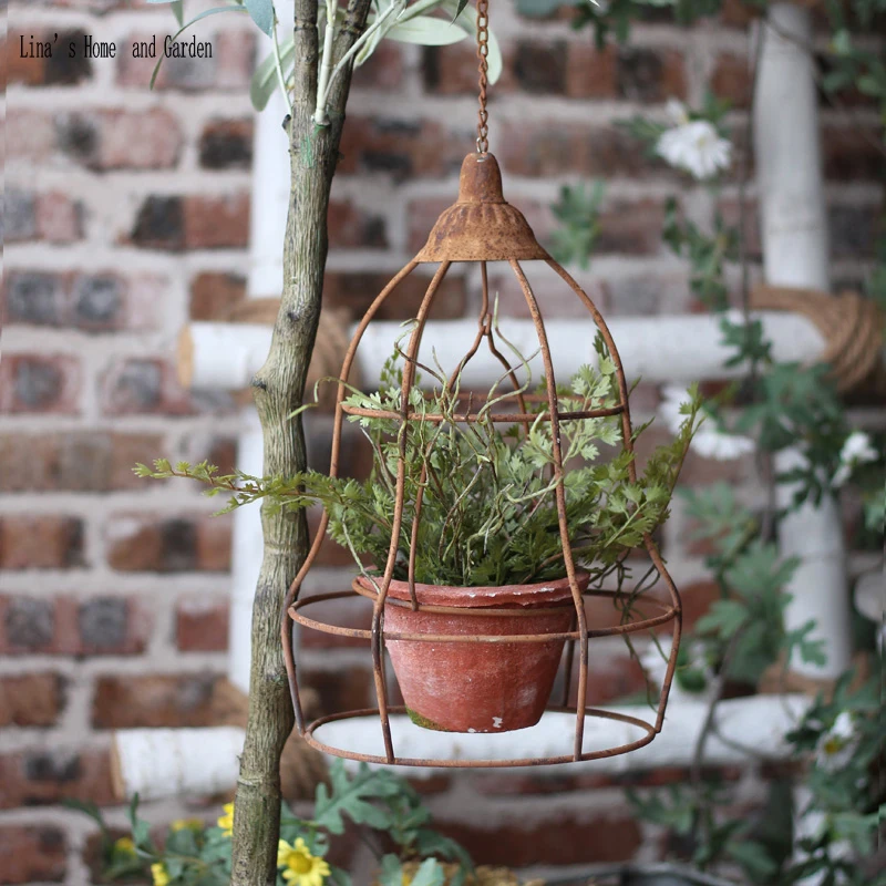 ceiling hanging vintage rustic chic garden pot (8)