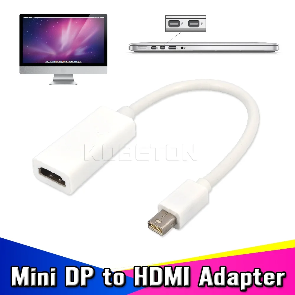 Kebidumei 2018 горячий Thunderbolt мини порт дисплея DP к HDMI адаптер мультимедийный кабель для