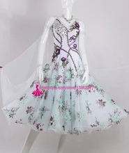 Standard Ballroom Dresses White Color High Quality Stage Show Tango Waltz Flamenco Ballroom Competition Dance Dress