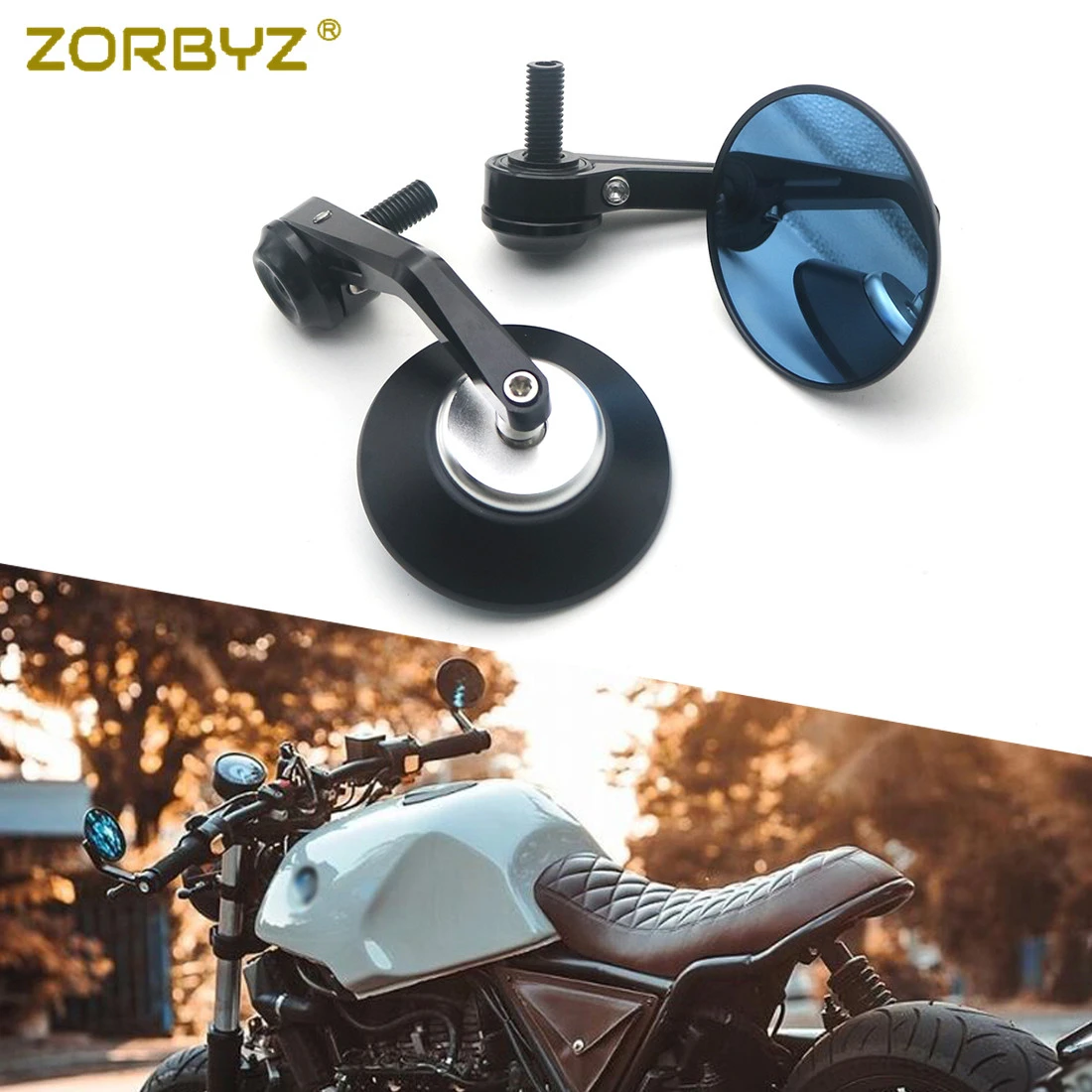 Zorbyz Cnc Round Handlebar End Side Mirror 12mm Bolt On For Bmw R Ninet Scrambler Urban F800r Hp4 Side Mirrors Accessories Aliexpress