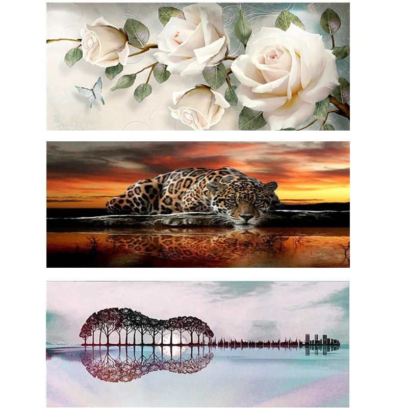 

Full Round Diamond 5D DIY Diamond Painting "Tattoo Tiger" Diamond Cross Stitch Landscape Rhinestone Mosaic 90x45cm