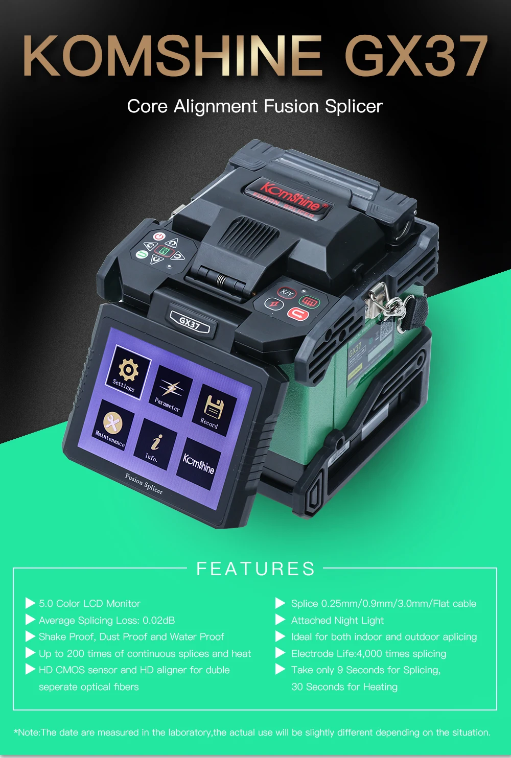 Komshine GX37 слияние оптических волокон Splicer 0.02dB как Fujikura Splicer с 10 языками для Spainish, португальский