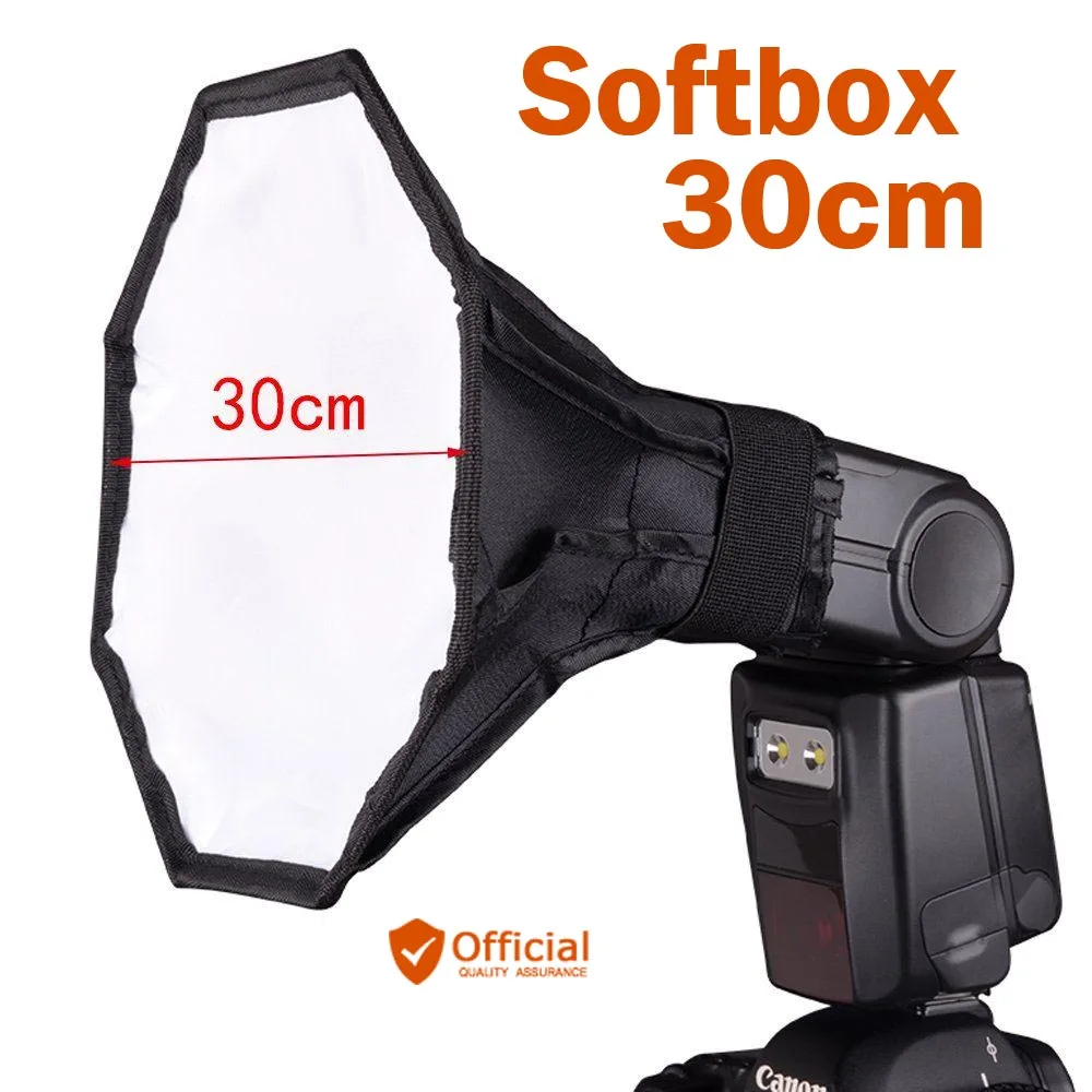 

30cm/12" Flash Diffuser 8 Square Octagon Mini Softbox for Canon EOS Nikon Speedlite Hot Shoe Flash Photo Studio Soft Box