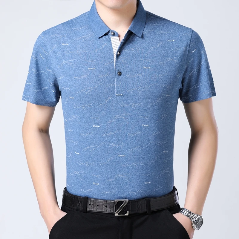  Short-sleeved men POLO Shirt 2019 Summer Loose mens POLO Shirts Cotton and Polyester Fiber and Span