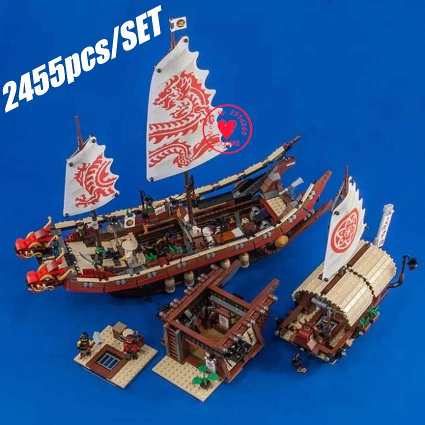 

NEW Ninja Final Fight of Destiny's Bounty fit legoing 70618 Ship Bricks Ninja Movie Boat Model Figures Building Blocks Toys Gift