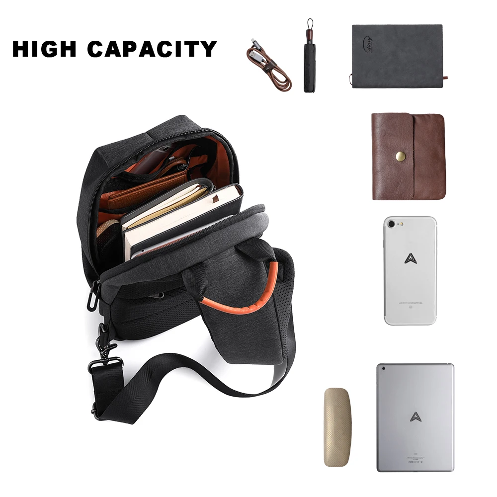 Bolsa de mensajero Tangcool de moda para hombre bolsa de hombro con diseño de carga USB para hombre