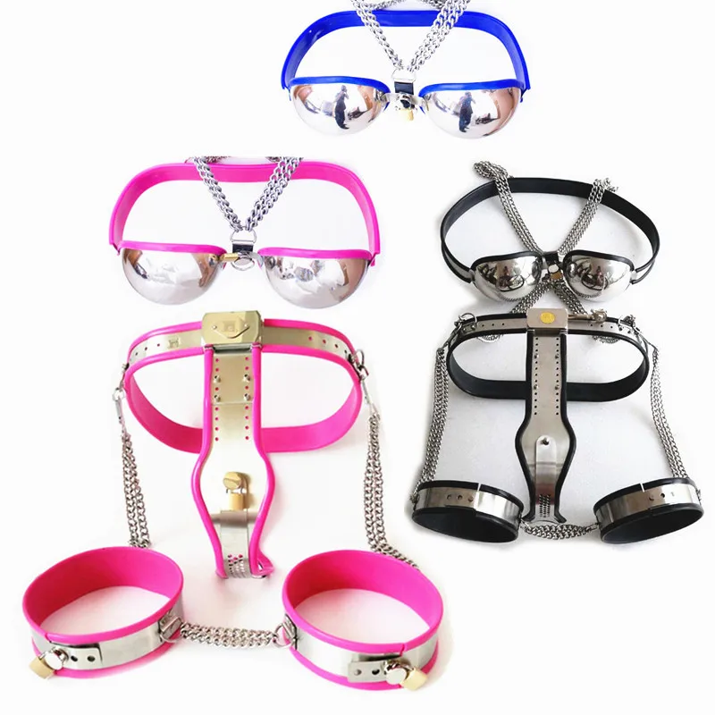 Buy Stainless Steel Female Chastity Belt Bra Thigh 