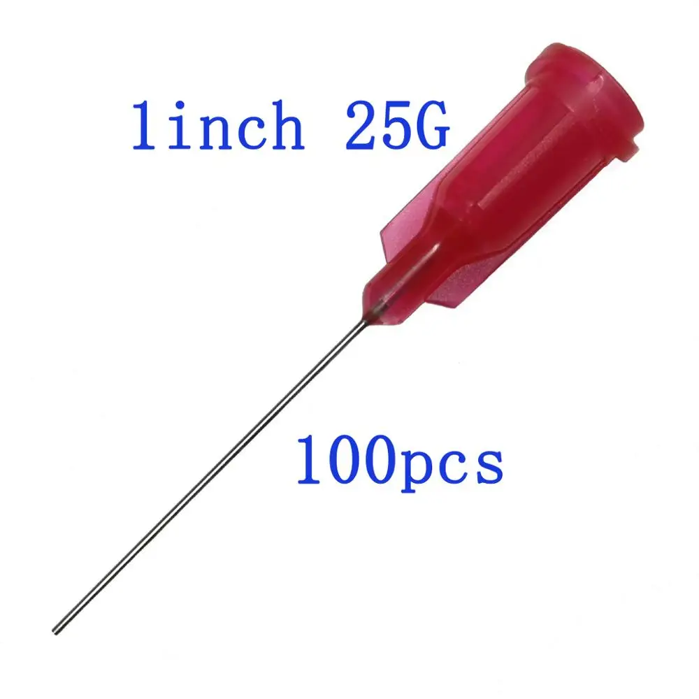 

100pcs, Syringe Needle 25Ga Blunt Tip Dispensing Needles with Luer Lock 25Gauge x 1Inch Length,For Industrial Mixing Many Liquid
