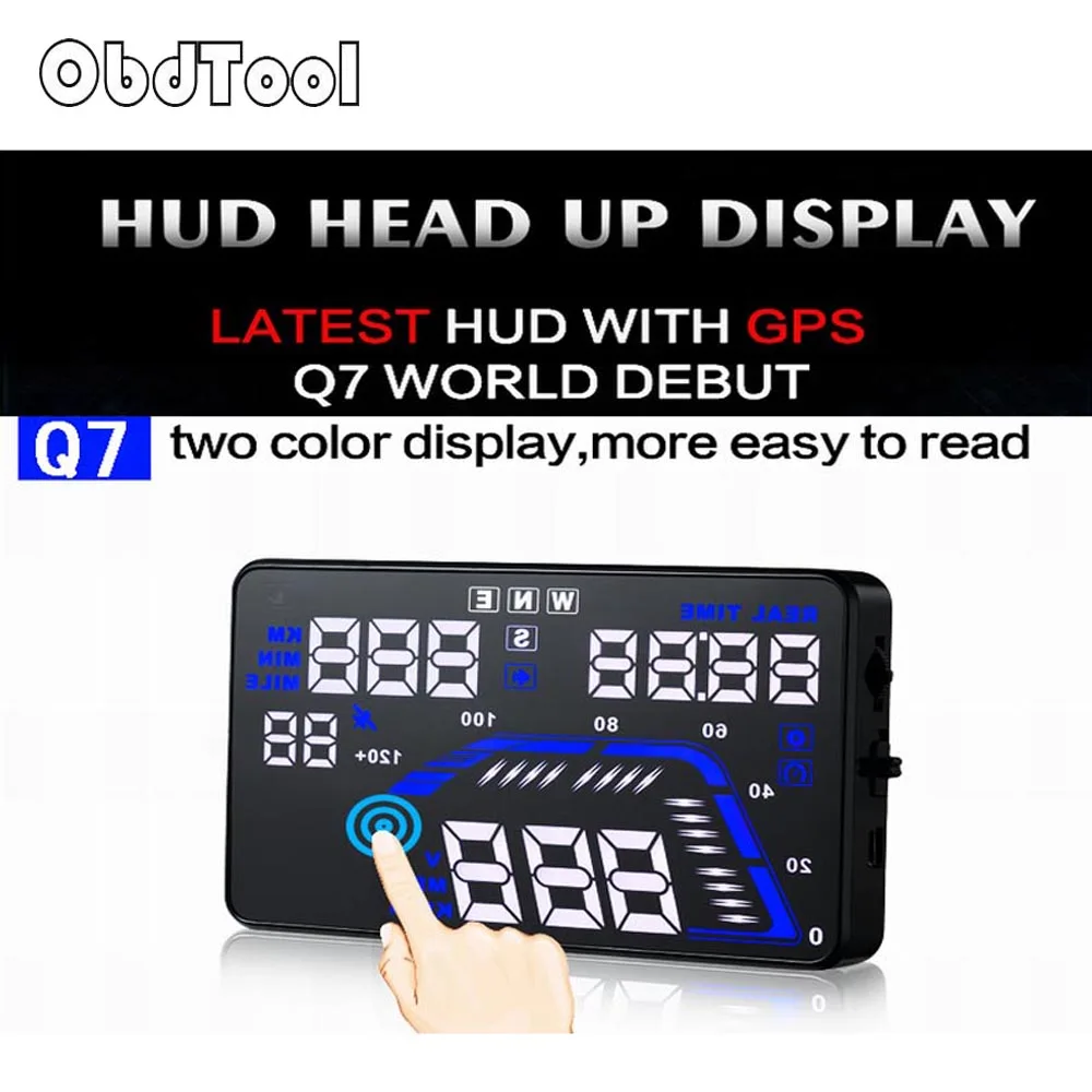 

2019 Universal 5.5" Multi Color Auto Car HUD GPS Head Up Display Speedometers Overspeed Warning Dashboard Windshield Projector