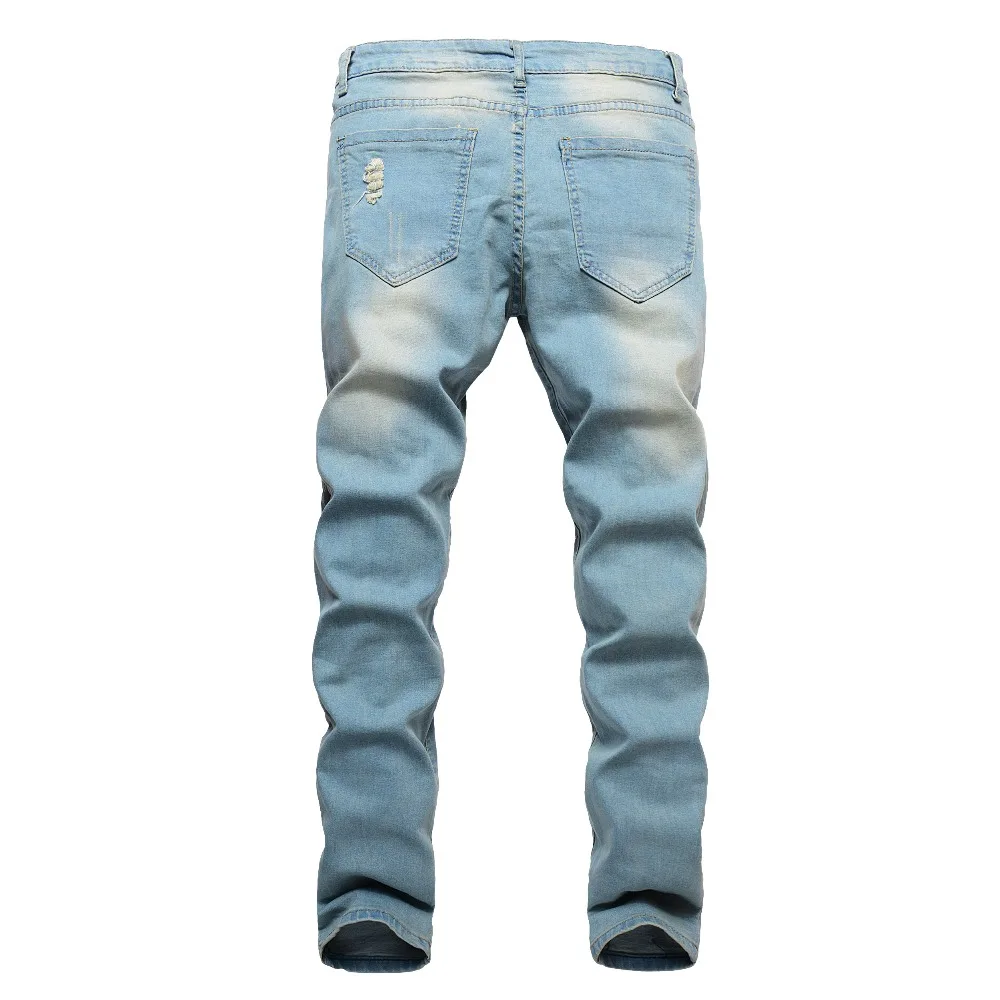 Мужские ковбойские джинсовые брюки, мужские джинсы в стиле хип-хоп, рваные джинсы с дырками, Мужская Лоскутная Верхняя одежда, модные брюки, укороченные брюки
