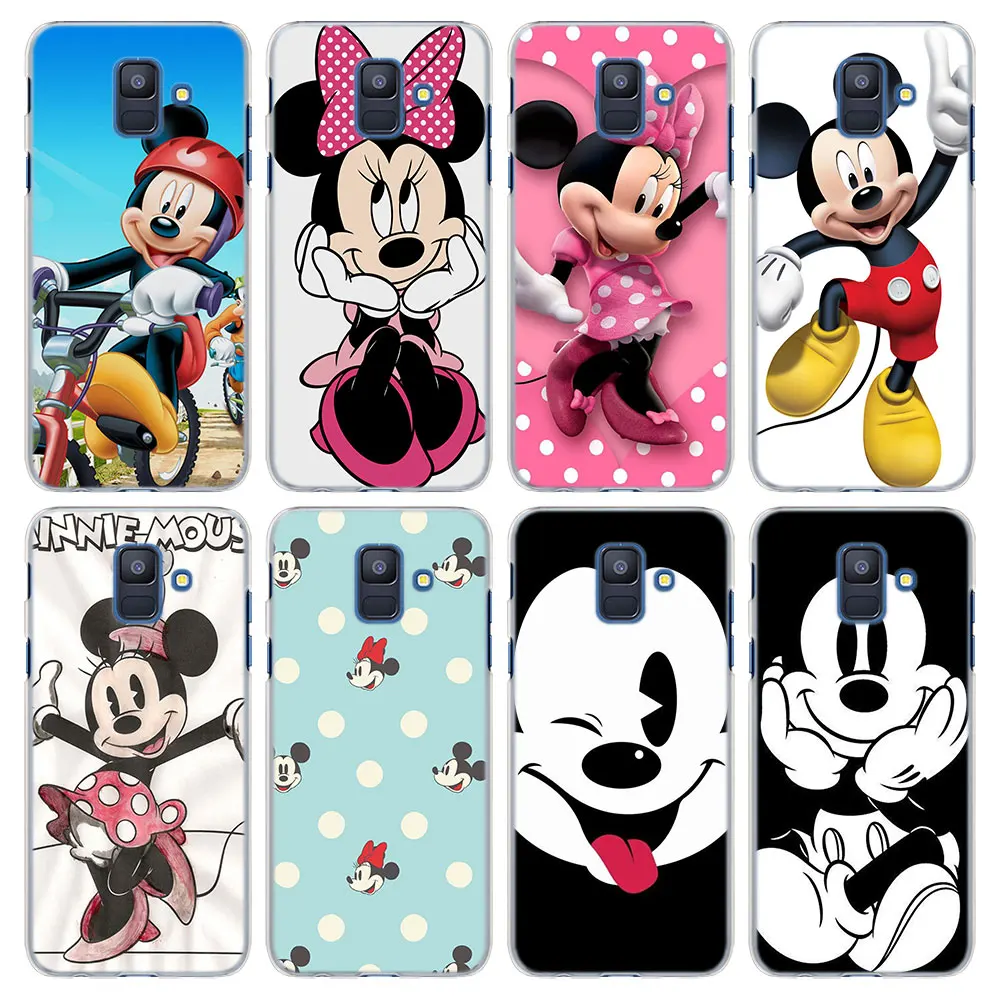 

Cute Minnie Mickey Mouse Pattern Transparent Cover for Samsung Galaxy A6 A6+ A8 A8 Plus 2018 A520 A720 A3 A5 A7 2017 Hard Case