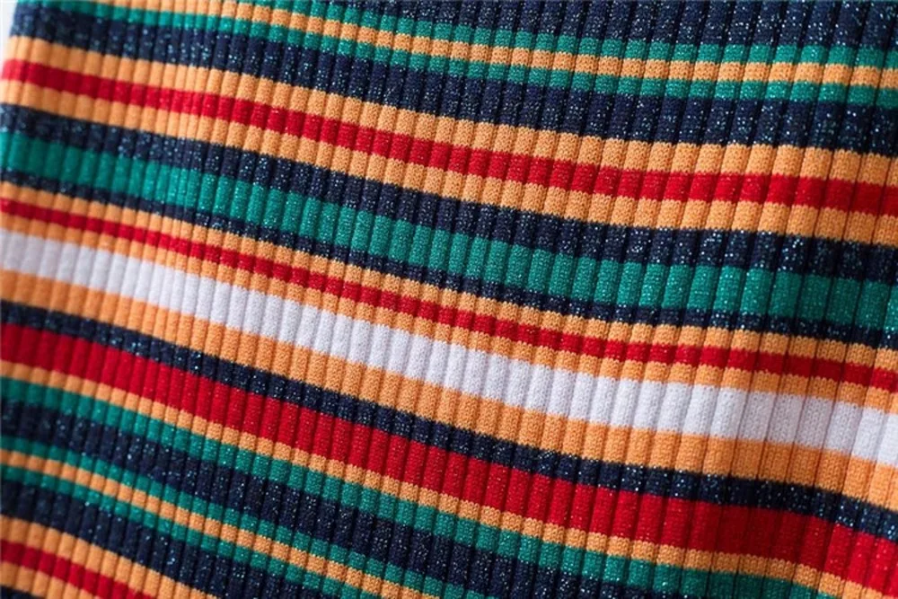 Летние Для женщин юбки Повседневное Стиль стороне подола Ribbed Knit Striped юбки Элегантные ботильоны-Длина подходит Bodycon Леди Вечерние платья