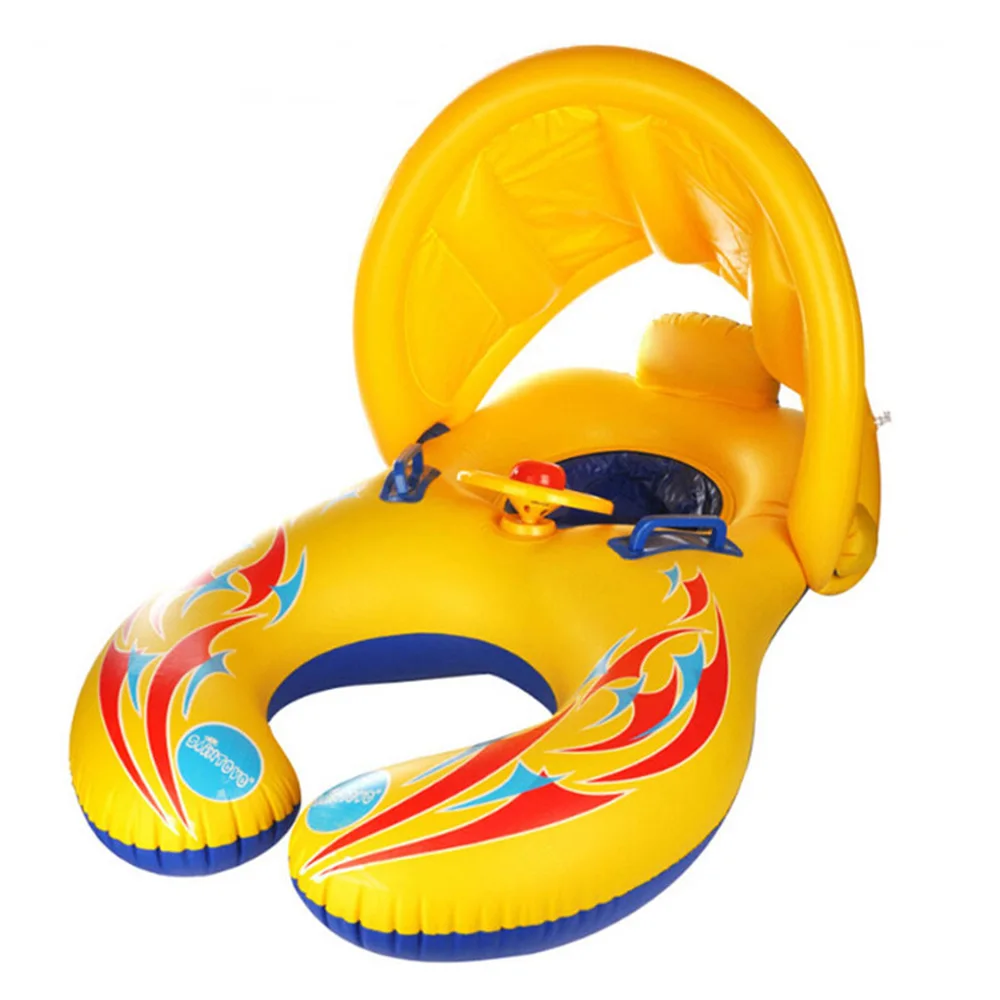 Надувной плавательный круг детский летний бассейн надувной буй спасательный круг для плавания с сидением лодка спорт - Цвет: PJ3647B