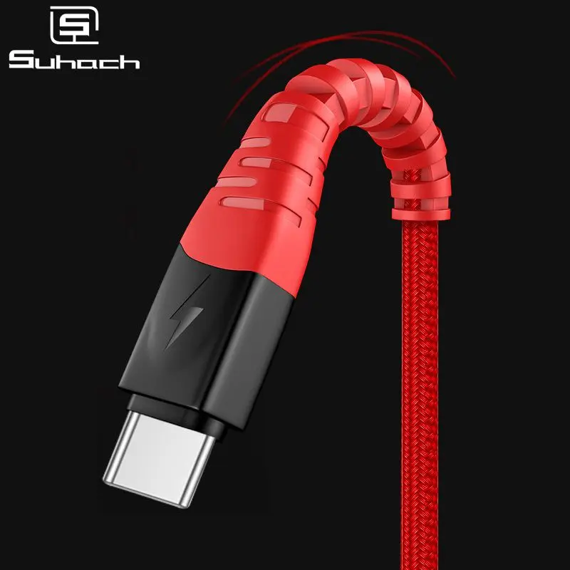 Suhach usb type-C кабель для samsung S10 huawei P30 Pro Быстрая зарядка type-C кабель для зарядки мобильного телефона USB C кабель для samsung S9