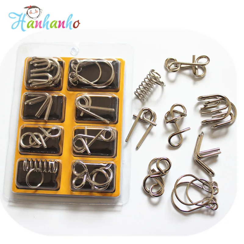Buy 8pcs/Set Chinese Classical Unlock Metal Puzzle Toy