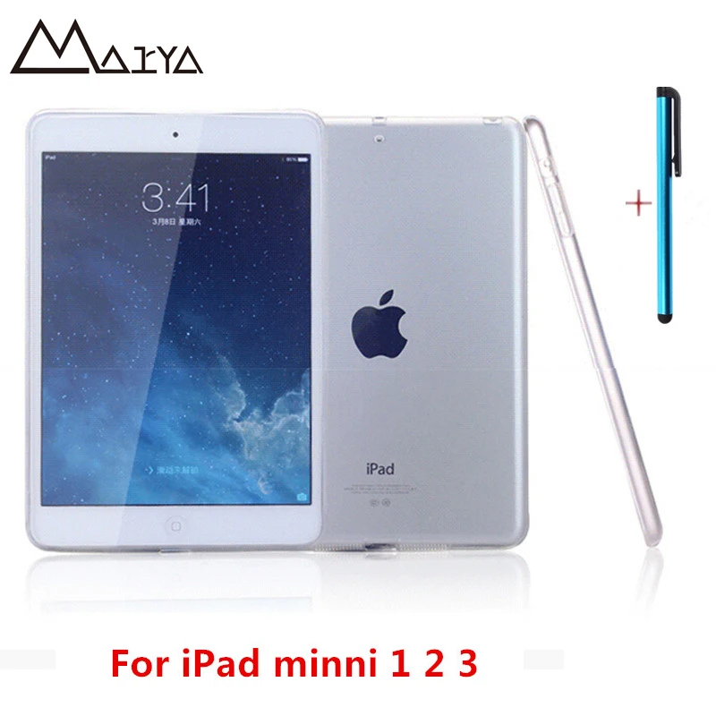 

For ipad Mini 1 2 3 Case Pro Slim Clear Silicone Protective Case TPU Water Cover Mini Hot Soft Transparent Shell For iPad mini