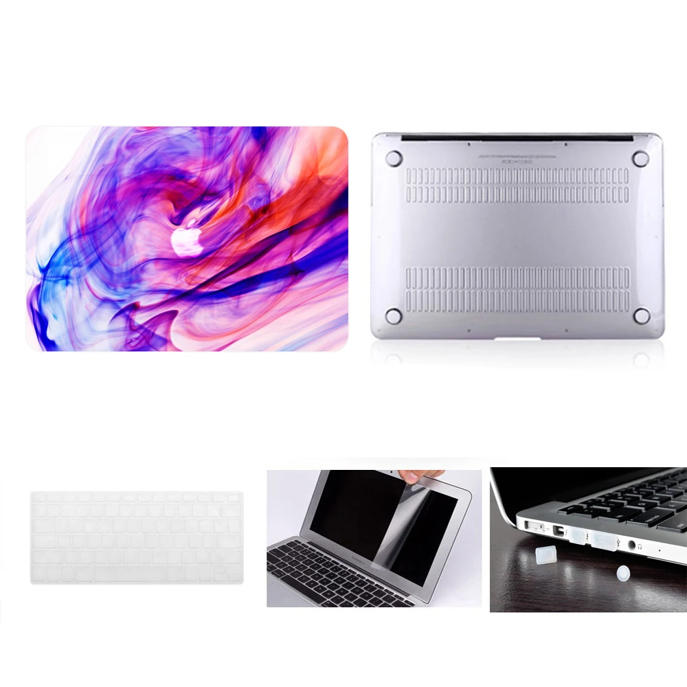 

Laptop Case Notebook Tablet Shell Keyboard Skin Cover Bag Screen Film Dust Plugs Fit 11 12 13 15"Macbook Pro Air Touch Bar A1708
