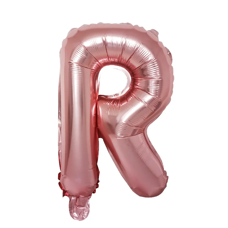 STARLZMU 1 шт. 16 дюймов розовое золото надувные буквы День рождения баннер из воздушных шаров Globos Алфавит A-Z воздушный шар пользовательская фраза имя слова - Цвет: 16inch RSG R